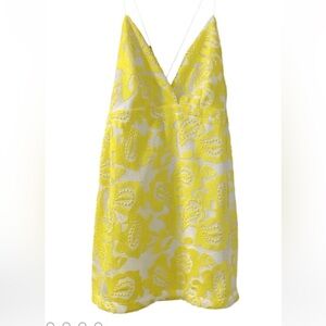 68648427 Anthropologie x Maeve Yellow Strappy Lace Mini Dress